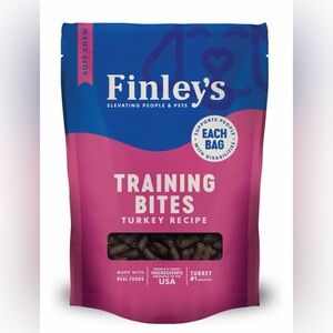 New Finleys soft chew dog treats with turkey training treats not in date 2 bags
